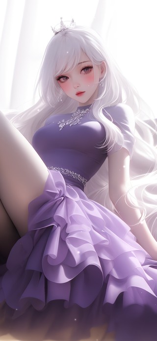 紫色礼服女孩