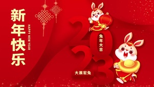 2023兔年春节新年兔子喜庆