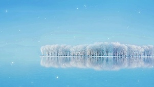 湖泊雪景