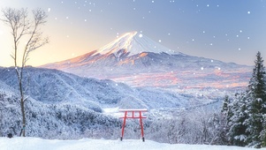 雪中富士山（bgm：糸）