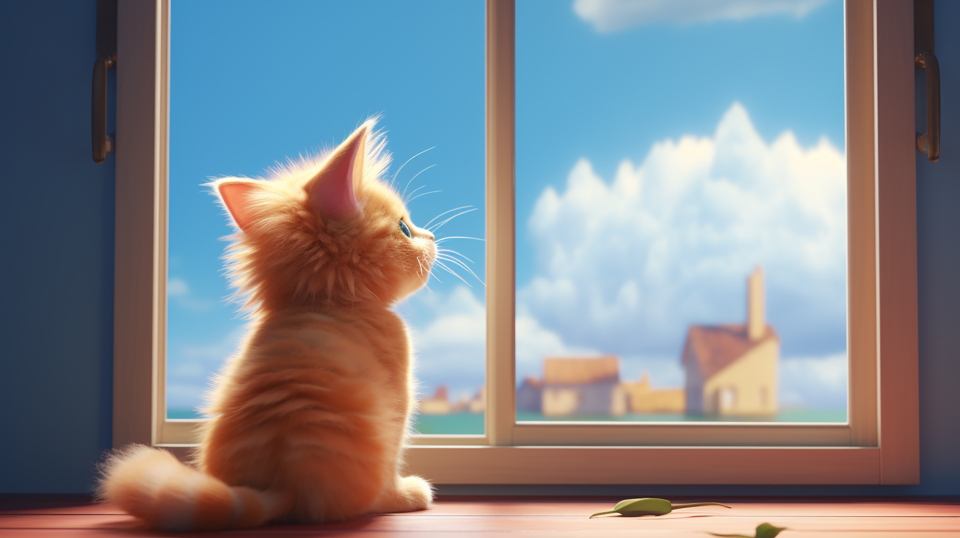 看着天空的可爱猫咪