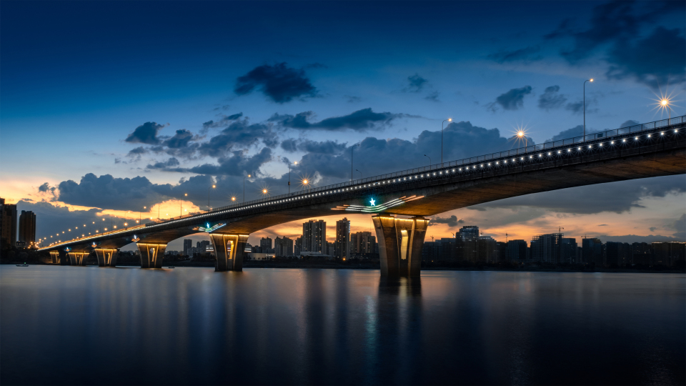 4k-长沙湘府路大桥夜景